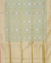 Pista green kora banarasi saree